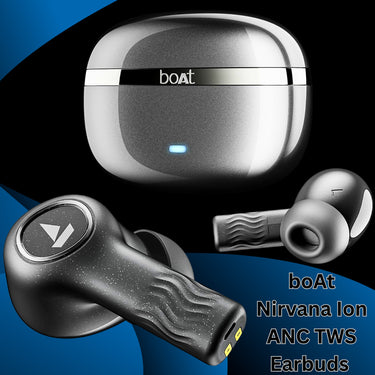 boAt Nirvana Ion ANC TWS Earbuds – 120H Battery, Active Noise Cancellation (32dB), Crystal Bionic Sound, 4 Mics ENx, App Support, Bluetooth v5.3 Wireless Earphones with Mic